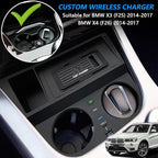 Wireless Car Charger for BMW X3/X4 2014 2015 2016 2017 Center Console Accessory, 15W Qi Fast Charging Phone Charger Pad for BMW X3 F25 2014-2017/X4 F26 2014-2017, Gift for BMW X3/X4 Owner
