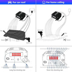 AKEPO 12W Twinkle+Meteor 2-in-1 Fiber Optic Lights, 600pcs*0.03in*13.1ft+240pcs Shooting Star Starlight Headliner Kit Car Home APP Control Sound Activated Fiber Optic Star Ceiling Kit