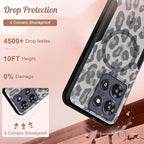 LISEVOfor Moto G Power 2025 Case - for Motorola Moto G Play 2025 Case Compatible with MagSafe Women Cute Girls Magnetic Protective Phone Cover Cool Fun Unique Leopard Heavy Duty Shockproof