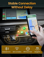 2026 Mini Wireless CarPlay Adapter for iPhone & Android Auto, Upgrade Convert Wired to Wireless, Plug and Play, Mini USB Design, Fast Stable Connection, CarPlay Wireless Adapter