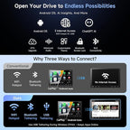 ATOTOZONE A5L 10inch Adaptive Double DIN & Single DIN Car Stereo, Floating Screen Android Radio, Wireless CarPlay&Android Auto, WiFi/USB/Bluetooth, MirrorLink, 24B EQ DSP, AI Chat, GPS Track, 2G+32G