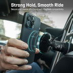 Mob Armor MobNetic Maxx MS - MagSafe Compatible Car Phone Mount w/ 90º Tilt, 360º Rotation & Durable Aluminum Build, Magnetic Holder for iPhone & Android Devices, USA Assembled - Black