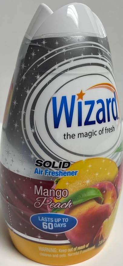 Wizard The Magic of Fresh gel Air Freshener, solid air freshener 7.8 oz mango peach (Pack of 6)