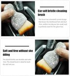 zipelo Auto Interior Dust Brush, Car Detailing Cleaning Brush with Diamond, Bling Handle Soft Bristles Dusting Tool, Scratch Free Dirt Clean Brushes for Vehicle Dashboard, Air Conditioner Vent (White)