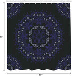 Ambesonne Dark Blue Shower Curtain, Oriental Round Ornate Mandala Lace Style Eastern, Cloth Fabric Bathroom Decor Set with Hooks, 69" W x 84" L, Blue Violet Coconut