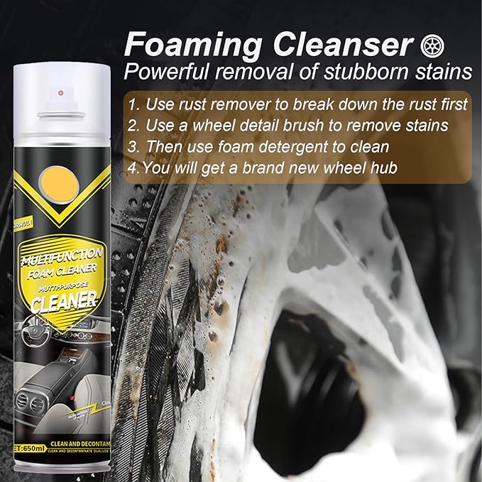 Shima Multifunctional Car Foam Cleaner, Magic Foam Cleaner, Shima Foam Cleaner, Large Capacity Multifunctional Foam Cleaner, Powerful Decontamination Foam Cleaner for Car and House (650 ml)
