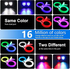 AZIMOM Dual Color 20W Twinkle Fiber Optic Starlight Kits 400pcs*0.03in*9.8ft Fiber Strands End Glow Sound Activated Remote APP Control RGBW Light Source Home Ceiling Car Headliner Décor