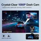 1080P 3 Channel Dash Cam Front and Rear Cabin Recording, 2.0" IPS Screen Camara para Carro, G-Sensor, Night Vision Loop Recording, Motion Detection, Heatproof, Electronics Max 64GB Support