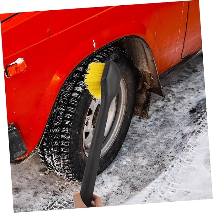 2pc Long Handle Wheel Cleaning Brush Set for Car Detailing Tire Brush Hard Bristles for Rim and Tire Scrub