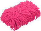 HARFINGTON Car Wash Sponge 9.1" x 4.7" Chenille Microfiber Mitt Scratch-Free Absorbent Scour Scrubber Cleaning Sponge for Washing Detailing on Cars, Trucks, SUV, Boats, RVs, Pink