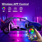 Acrylic Car LED Interior Strip Lights, 6 in 1 Dreamcolor Ambient Lighting Kit with Wireless APP, Luxury EL Wire Trim 16 Million Colors Neon Strip for Car Inside Decoration(No Remote)