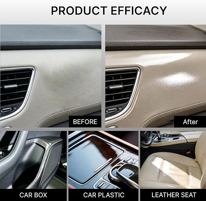 Polishing Cleaner Car Interior, 2026 Upgrade Car Interior Cleaner Spray All Purpose for Leather Plastic Rubber Dashboard Vinyl Seats (1 Pack)