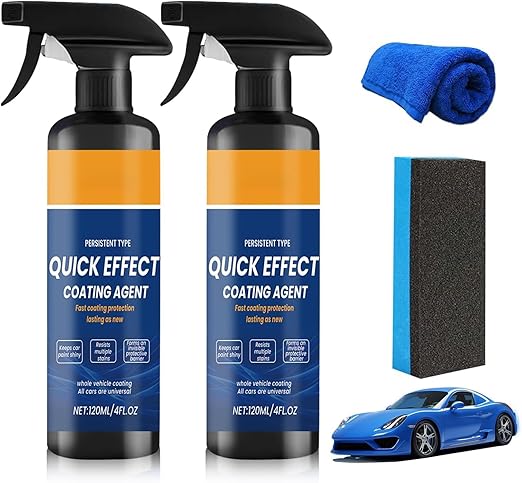 Car Quick Coating Spray, 2-Pack, Advanced Paint Protection, Vehicle Detailing Shine