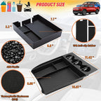 Lower Center Console Organizer Tray with Cup Holder/Armrest Organizer Storage Box Compatible with 2026 2025 2024 2023 2022 Rivian R1s R1t Interior Insert Accessories, Black - 2 Pack