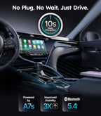 Wigoo 2026 Upgraded Wireless CarPlay Adapter [Plug & Play, 10s Auto Connect] Converts Wired to Wireless CarPlay, No Latency, for Cars from 2015+, for iPhone iOS 10+, Not for Tesla & Android, Pink