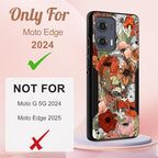 for Moto Edge 2024 Case - Compatible with MagSafe Women Girls Cute Magnetic Protective Phone Cover Girly Kawaii Mushroom Flower Heavy Duty Shockproof Design for Motorola Moto Edge 2024 Cases