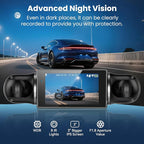 360°View 4 Channel Dash Cam, 4K+1080P Front and Rear Inside Left Right, Dash Camera for Cars, Built-in G-Sensor, IR Night Vision, 24H Parking Mode,64GB SD Card,Loop Recording,Wireless APP Transmission