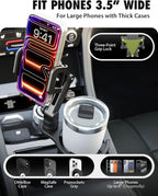 Bracketron Cup Holder Phone Mount for Car - TripGrip 2-in-1 Expandable Phone Holder with 360° Rotation & Ultra Stable Folding Support Legs, Fits Devices up to 3.5"