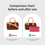 DGAZ Silk Purse Organizer Insert Fits LV Speedy 16/20/25/30/35/40/45 bags，Silky Smooth Bag Organizer，Luxury Handbag & Tote Shaper(Rose lipstick,New nano 16)