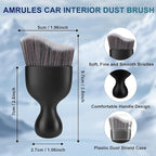 Amrules 2 PCS Car Interior Detailing Brush, Auto Car Dusting Brushes, Soft Bristles Duster Removal Cleaning Tool for Dashboard Interior, Exterior, Skylight, Leather, Dust Brush, Dark Gray