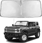 EcoNour Windshield Sunshade Compatible for Ford Bronco (Not for Bronco Sport) 2021-2024 2025 2026, Sun Visor for Front Windshield & Window Sun Shade Cover, UV Heat Protector, Car Accessories