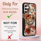 for Samsung Galaxy A16 5G Phone Case - Compatible with MagSafe Women Girls Cute Magnetic Protective Cover Girly Kawaii Mushroom Flower Heavy Duty Shockproof Design for Samsung A16 5G Case