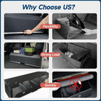 Trunk Organizer SUV with LED Light, Waterproof Leather Car Trunk Storage Organizer with Lights, Large Capacity Sturdy Car Storage Box Powered by 4 AA Batteries (Batteries Not Included)