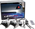 iJDMTOY Mini 2.5-Inch H1 Bi-Xenon Front Lighting Retrofit Projector Lens w/RGB Color-Changing LED Demon Eye Lighting Kit Compatible with Custom Lighting DIY For Off-Road Use Or Show Purpose