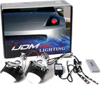 iJDMTOY Mini 2.5-Inch H1 Bi-Xenon Front Lighting Retrofit Projector Lens w/RGB Color-Changing LED Demon Eye Lighting Kit Compatible with Custom Lighting DIY For Off-Road Use Or Show Purpose