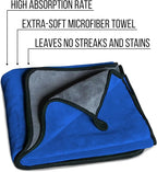 Extra Large Car Drying Towel - 800 GSM Premium Microfiber Drying Towels for Cars - Car Drying Towels Extra Large Super Absorbent, Professional XL Car Towel for Any Vehicle - 40x24, Blue