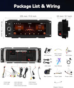 4Core+64G Radio for Dodge Ram 1500/2500/3500 2002-2006,for Jeep Grand Cherokee 1999-2004,for Jeep Wrangler 2003-2006-Android Wireless CarPlay Android Auto 5G WiFi 6.86” IPS Touch Screen Car Radio