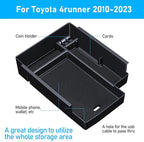 DIAMOOKY Upgraded Center Console Organizer for Toyota 4Runner 2024 2023 2022 2021 2020 2019 2018 2017 2016-2010 Full Size Tray Interior Accessories, Insert Armrest Box Secondary Storage ABS Material