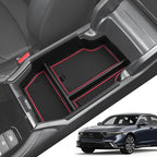 Center Console Organizer for Honda Accord 2025 2024 2023 Armrest Insert Storage Tray with Non-Slip Rubber Mat Accord Organiser Accessories, Red