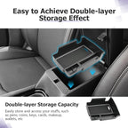 LUWU Center Console Organizer Compatible with Jeep Compass 2021-2026/Dodge Hornet 2023-2026 Accessories Armrest Console Storage Box Insert Tray ABS Material Coin Container White