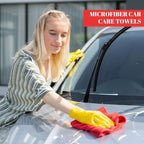 Nuenen 60 Pcs Microfiber Cleaning Cloths for Cars 16 x 16 Inch Ultra Absorbent Car Towels Drying Reusable Cleaning Supplies House Kitchen Window Microfiber Towel (Red)