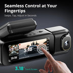BOTSLAB 4K 3 Channel Dash Cam Front and Rear/Inside, 360°Dash Camera with 3.18" Touch Screen, Night Vision Dashcam, Voice Control, 24/7 Parking Mode Car Camera, Free 128GB Card 5.8GHz WiFi & GPS