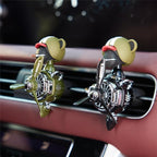 Pilot Car Air Freshener, Cute Orangutan Car Vent Clip Air Freshener Automotive Air Outlet Fan Diffuser, Automotive Interiors Vent Decoration (Shake Head Style - Green)