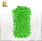 HARFINGTON 2pcs Car Wash Sponge 8.7" x 4.3" Chenille Microfiber Mitt Scratch-Free Absorbent Scour Scrubber Cleaning Sponge for Washing Detailing on Cars, Trucks, SUV, Boats, RVs, Green