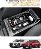 Center Console Organizer For 2024-2026 Subaru Crosstrek/2024-2026 Impreza - Double Layer Armrest Box Organizer For 2024-2026 Crosstrek/2026 Crosstrek Hybrid & 2024-2026 Impreza Accessories - ABS Tray