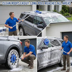 Wontolf 62'' Car Wash Brush Kit with Long Handle, Chenille Microfiber Car Wash Mop Mitt Scratch-Free Car Detailing Cleaning Brush Care Kit Car Cleaning Supplies for Cars RV Truck Boat