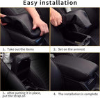 AOMSAZTO Armrest for Toyota Corolla Cross 2022 2023 2024 2025 Middle Leather Black