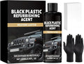 Car Black Trim Restorer, Sturdy Protective Formula, 100ml, Interior Trim Polish, Dashboard Shine Restorer, Long-Lasting Shine With Gloves And Sponge, For Dashboards, Panels, Bumpers, Or Other Interior