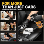 Car Leather Cleaner and Conditioner Kit, Leather Care Cleaning Kit with Horse Hair Cleaning Brush - Safe for Car Interiors, Furniture, Boots, Bags & Apparel - Deep Cleaning, Non-Greasy Restorer