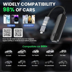 2-in-1 Wireless CarPlay & Android Auto Adapter Convert Wired to Wireless Instantly-Plug & Play for iPhone & Android,No Delay,Compact Design for iPhone & with USB/USB-C Port