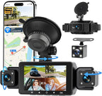 4 Channel Dash Cam 360° View Front and Inside Rear, 3 Inch 1080P Full HD Dash Camera for Car with 5G WiFi & App, Night Vision, Parking Mode, G-Sensor, Loop Recording