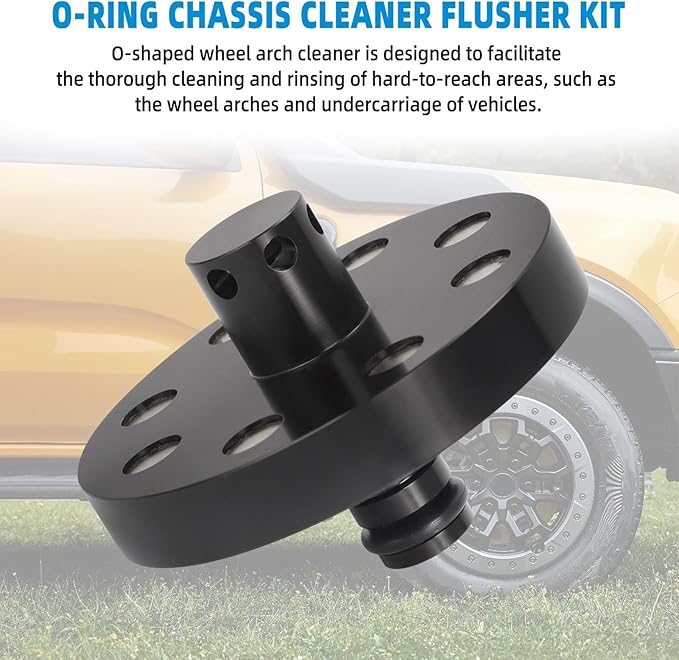 O Ring Chassis Cleaner Flusher Kit, Wheel Arch Cleaning Attachments, Compatible with AUS Hose Fitting, Pressure Washer Car Undercarriage Under Body Chassis Cleaner Adaptor