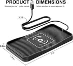 Car Wireless Charger Pad, 15W Fast Wireless Car Charger, Non-Slip Wireless Phone Charger Car Compatible with iPhone 17/16/15/14/13/12, Samsung and LG, Android Phones