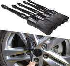 Car Detailing Brush Set, 5 Pack Auto Black Detail Brushes, Comfortable Grip and Scratch-Free Cleaning Brush for Car Interior or Exterior, Wheels, Tires, Engine Bay, Leather Seats, Door Panels, Emblems