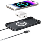 Wireless Car Charger,LANSEMKU Car Wireless Chargers Charging pad Non Slip 15w Fast Charger for Car Wireless Phone Charger for iPhone 16/15/14/13/12 Pro Max,Samsung for Android (Black-100cm Cable)