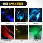 Nilight Wireless Magnetic RGB LED Interior Lights, 2 PCS 7 Colors USB Rechargeable Universal Mini Sticky Footwell Ambient Atmosphere Reading Lamp with Touch Sensor, Portable Night Lighting for Car